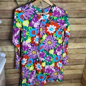 Hanna Andersson Long Sleeve Purple Floral Dress Little Girls Size 4